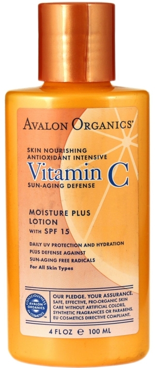 Лосьон "Дополнительное увлажнение" с витамином С, SPF 15 - Avalon Organics Vitamin C Renewal Moisture Plus Lotion-Broad Spectrum SPF 15