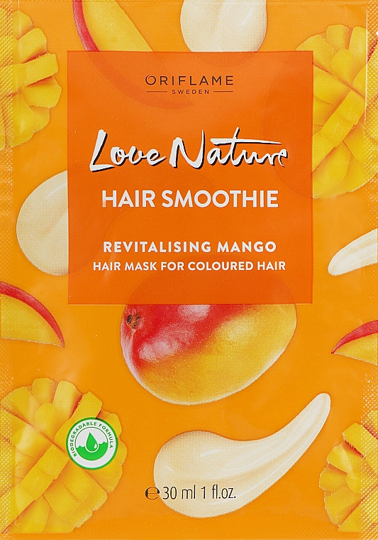 Восстанавливающая маска-смузи для окрашенных волос "Манго" - Oriflame Love Nature Hair Smoothie — фото N1