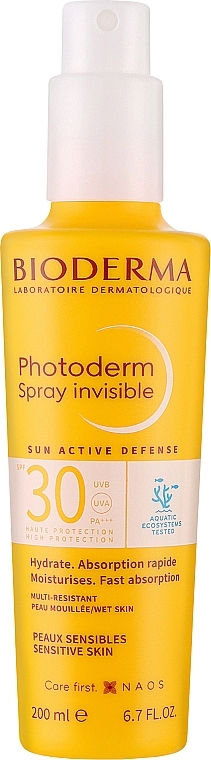 Солнцезащитный невидимый спрей для лица и тела - Bioderma Photoderm Invisible Spray SPF30 — фото N1