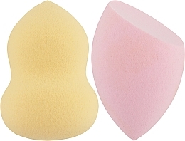 Набір спонжів-блендерів, груша+зріз, жовта + рожева - Omkara — фото N1
