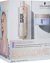 Духи, Парфюмерия, косметика УЦЕНКА Набор для холодного блонда - Schwarzkopf Professional BlondMe Cool (h/shm/300ml + h/mask/200ml + box/1pc) *