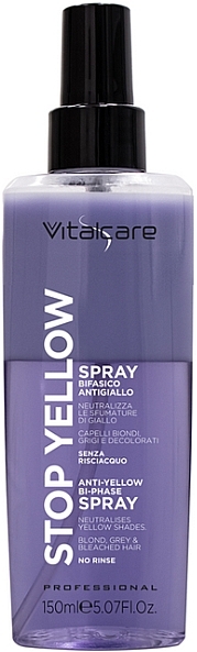Двухфазный антижелтый спрей для волос - Vitalcare Professional Stop Yellow Hair Spray — фото N1