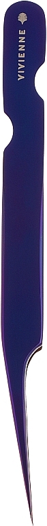 Пінцет прямий з вигином, пурпурове сяйво - Vivienne — фото N1