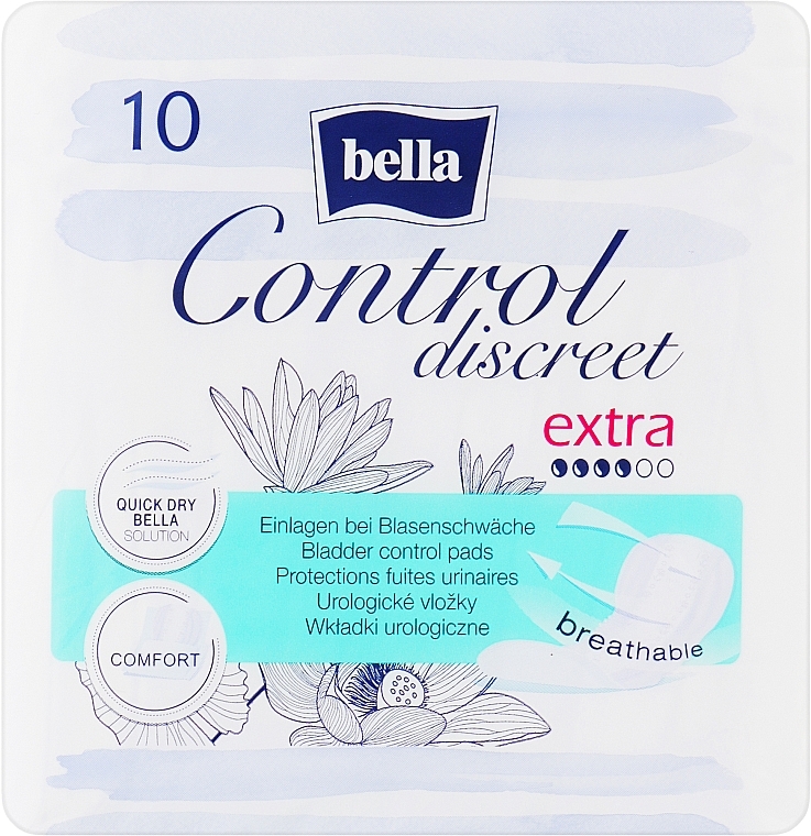 Урологічні прокладки для жінок, 10 шт. - Bella Control Discreet Extra Bladder Control Pads — фото N1