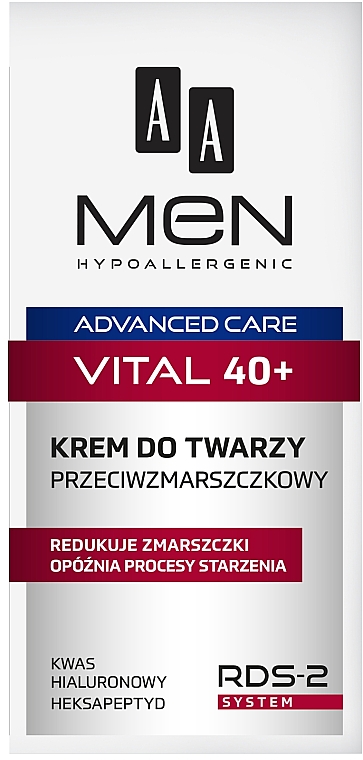 Крем для лица против морщин - AA Men Advanced Care Vital 40+ Face Cream Anti-Wrinkle — фото N3