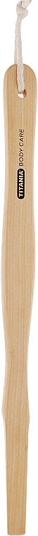 Деревянная щетка с натуральной щетиной для сухого массажа со съемной ручкой, 43 см - Titania — фото N3
