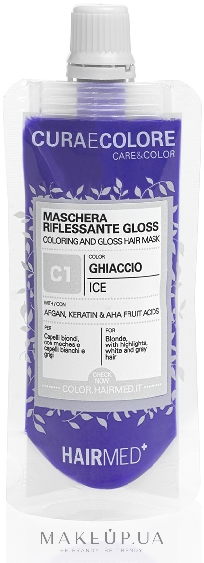 Тонувальна маска для волосся, 40 мл - Hairmed Coloring And Gloss Hair Mask — фото C1 - Ice