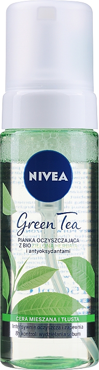 Очищувальна пінка із зеленим біочаєм і антиоксидантами - NIVEA Green Tea Cleansing Foam — фото N1
