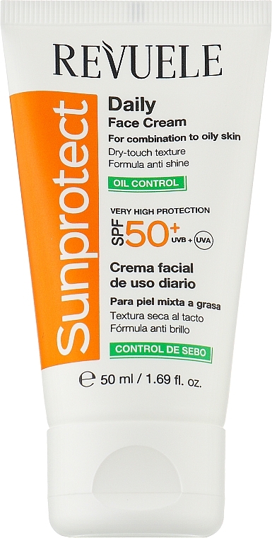 УЦЕНКА Солнцезащитный крем для лица "Контроль жирности" - Revuele Sunprotect Oil Control Daily Face Cream For Combination To Oily Skin SPF 50+ * — фото N1