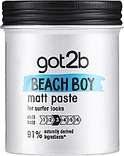 Парфумерія, косметика Матувальна паста для волосся - Got2b Beach Boy Matt Paste Chill Hold 3 91% Naturally Derived Ingredients