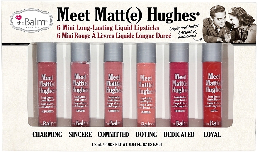 Мини-набор матовых помад для губ - theBalm Meet Matt(e) Hughes 6 mini Liquid Lipsticks (lipstick/6x1.2ml)