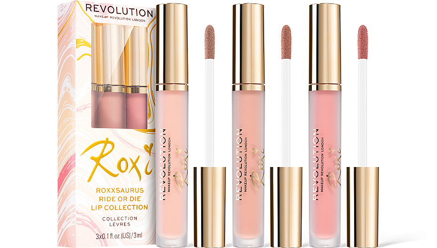 Набор блесков для губ - Makeup Revolution Lip Collection X Roxxsaurus Ride Or Die — фото N2