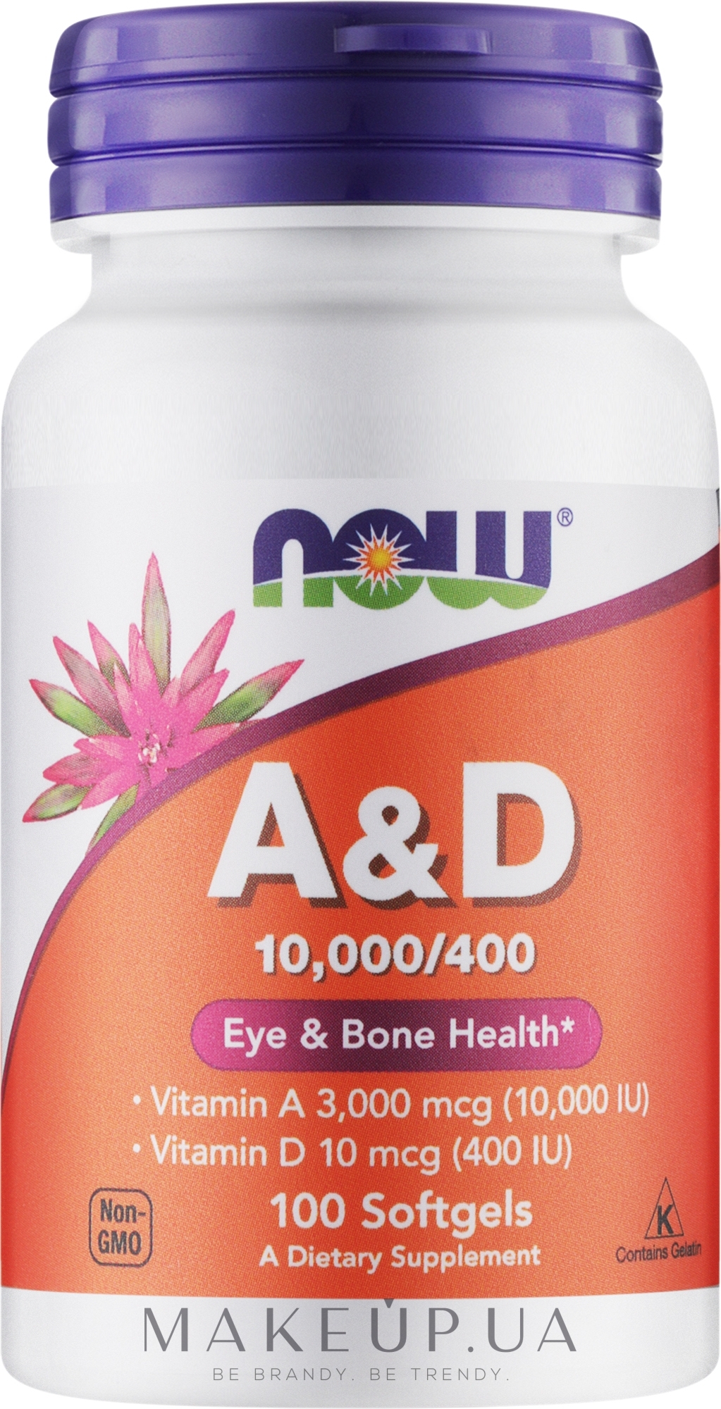 Диетическая добавка "Витамины А и Д" - Now Foods A&D Eye & Bone Health — фото 100шт