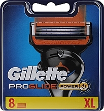 Сменные кассеты для бритья, 8 шт. - Gillette Fusion ProGlide Power — фото N1