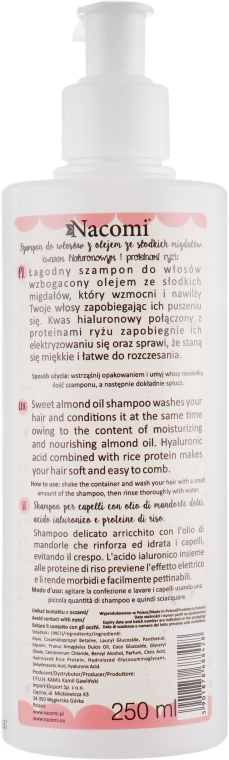 Шампунь для волос - Nacomi Almond Oil Shampoo — фото N4