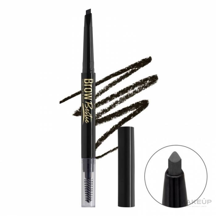 Карандаш для бровей - L.A. Girl Brow Bestie Triangular Auto Pencil — фото Black Brown