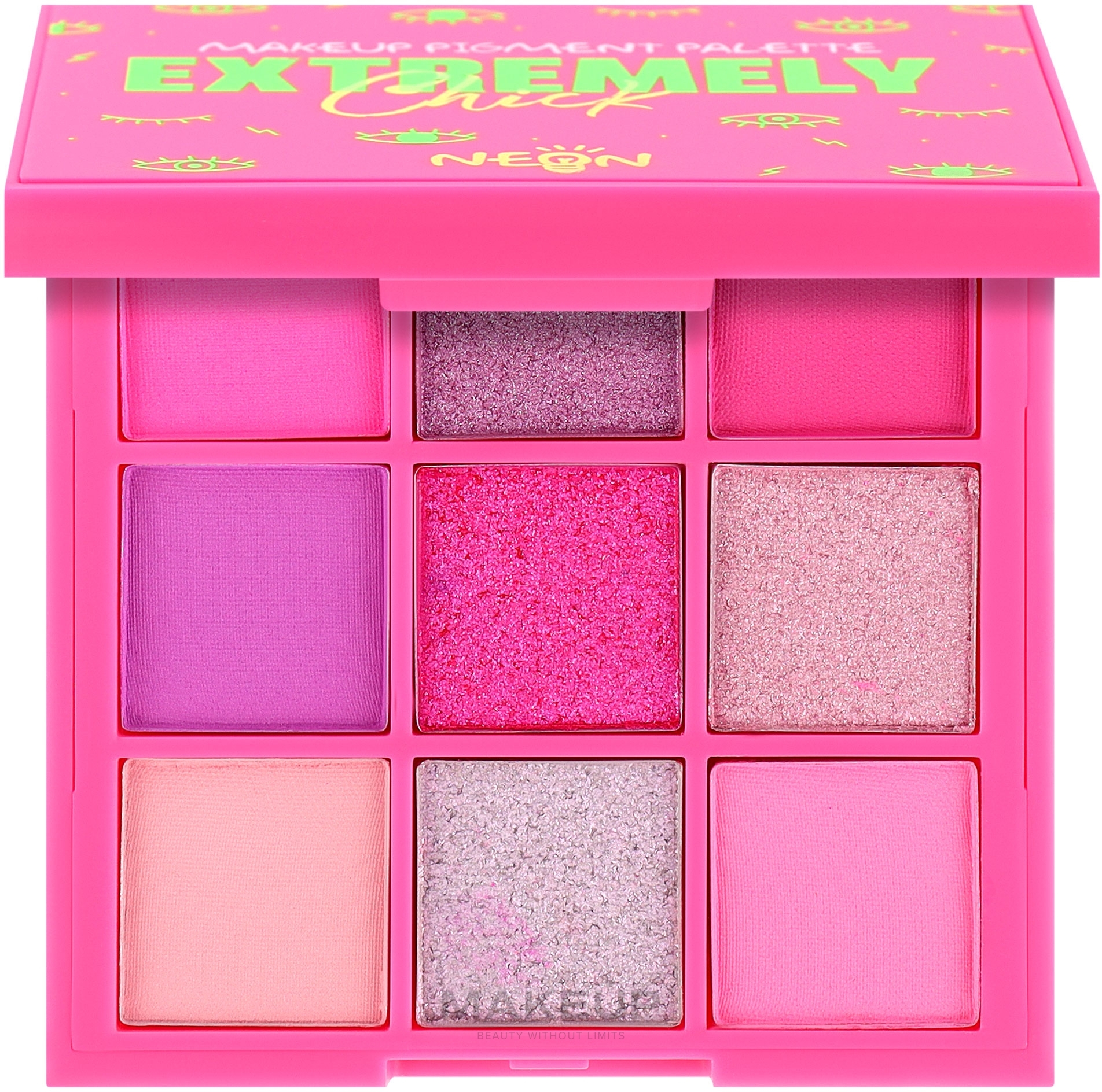 Палетка пігментів для макіяжу - 7 Days Extremely Chick UVglow Neon Makeup Pigment Palette — фото 501 - Pink Punk