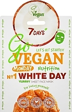 ПОДАРОК! Тканевая маска для лица "Для тех, кто любит себя" - 7 Days Go Vegan Monday White Day — фото N1