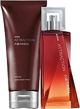 Avon Attraction Awaken For Him - Набор (edt/75ml + sh/gel/200ml) — фото N1