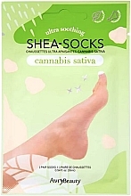 Педикюрні шкарпетки з маслом ши та коноплями - Avry Beauty Shea Socks Cannabis Sativa — фото N1