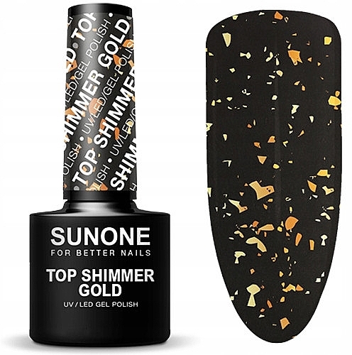 Топ с шиммером для гель-лака - Sunone Top Shimmer Gold — фото N3