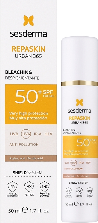 Солнцезащитный крем для лица с депигментирующим действием - Sesderma Repaskin Urban 365 Depigmenting SPF50+ — фото N2