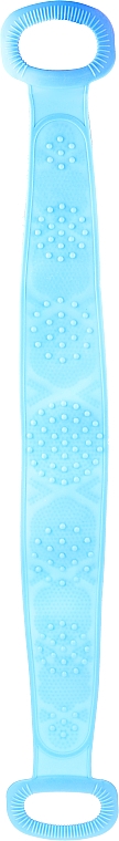 Силіконова мочалка для тіла з ручками, блакитна - Deni Carte — фото N1