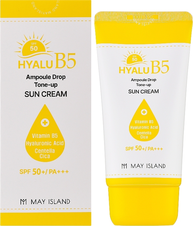 Тонізуючий сонцезахисний крем - May Island Hyalu B5 Ampoule Drop Tone Up Sun Cream — фото N2