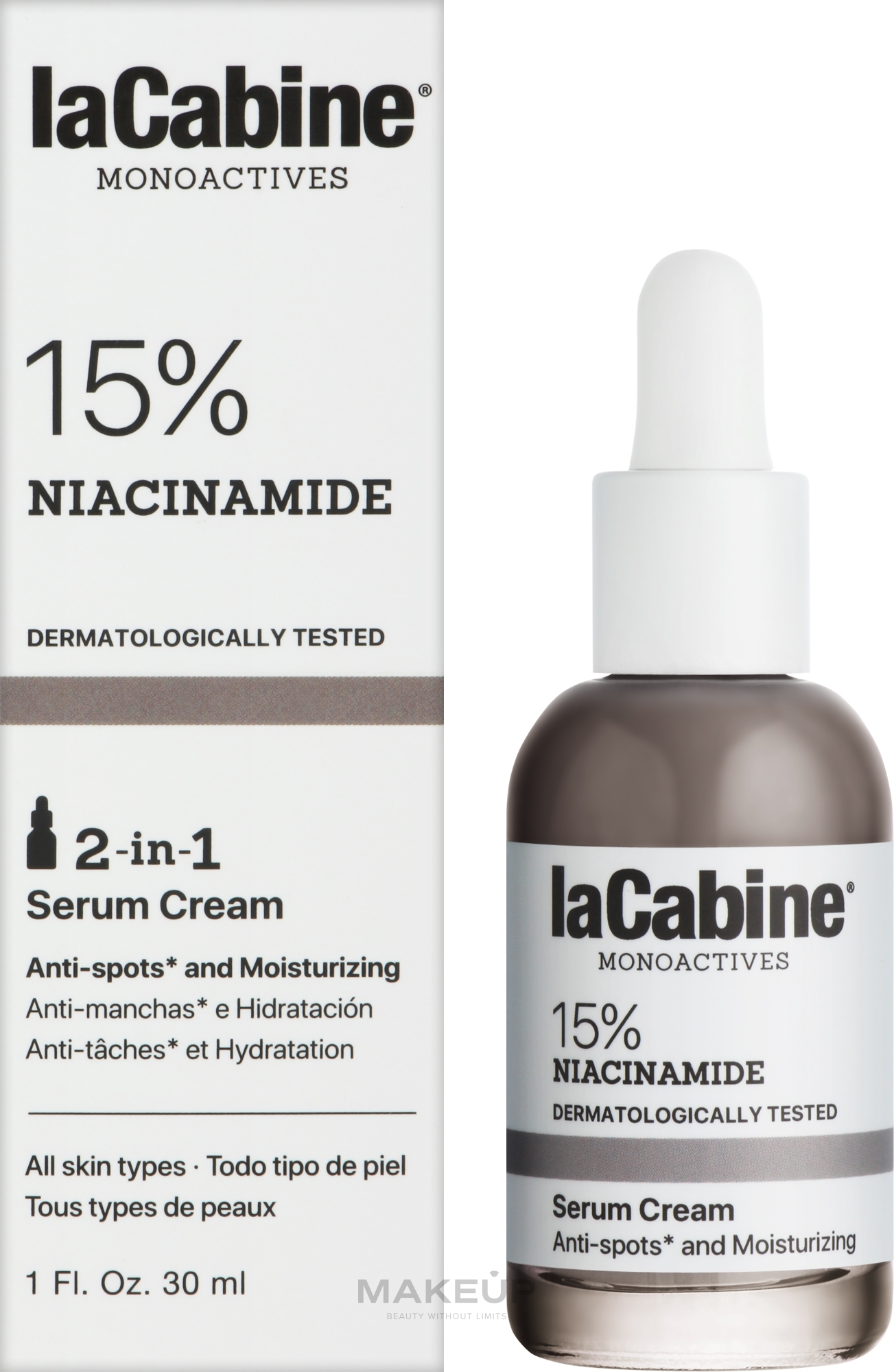 Крем-сироватка для пігментних плям та недосконалостей шкіри обличчя - La Cabine 15% Niacinamide 2 in 1 Serum Cream — фото 30ml