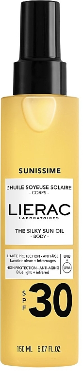 Сонцезахисна олія для тіла SPF30 - Lierac Sunissime Silky Sun Oil — фото N1
