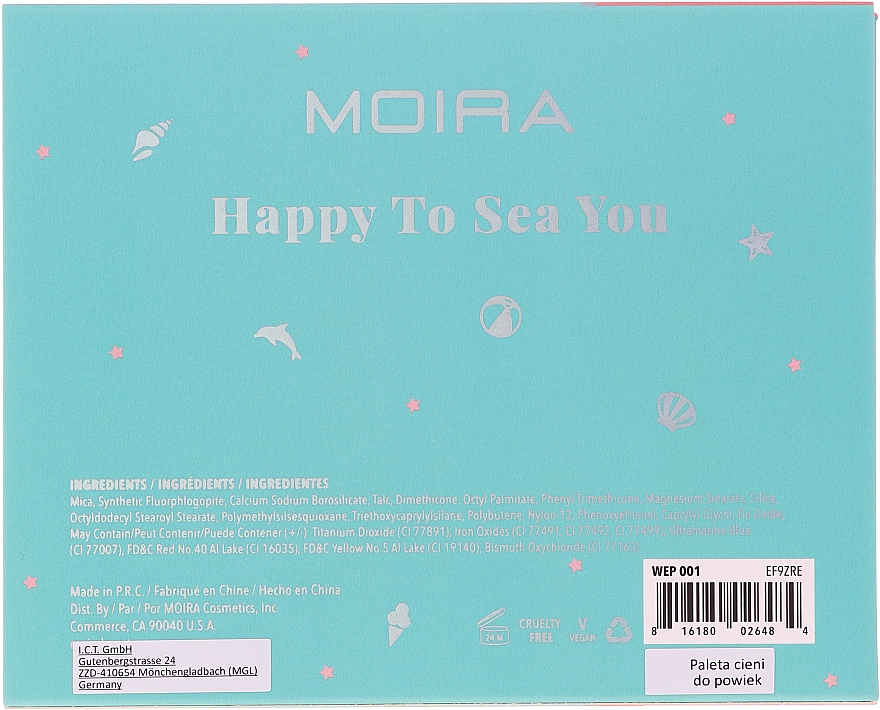 Палетка теней для век - Moira Happy To Sea You Shadow Palette — фото N3