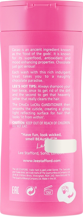 Шампунь для придания гладкости волосам с экстрактом какао - Lee Stafford Choco Locks Shampoo — фото N2