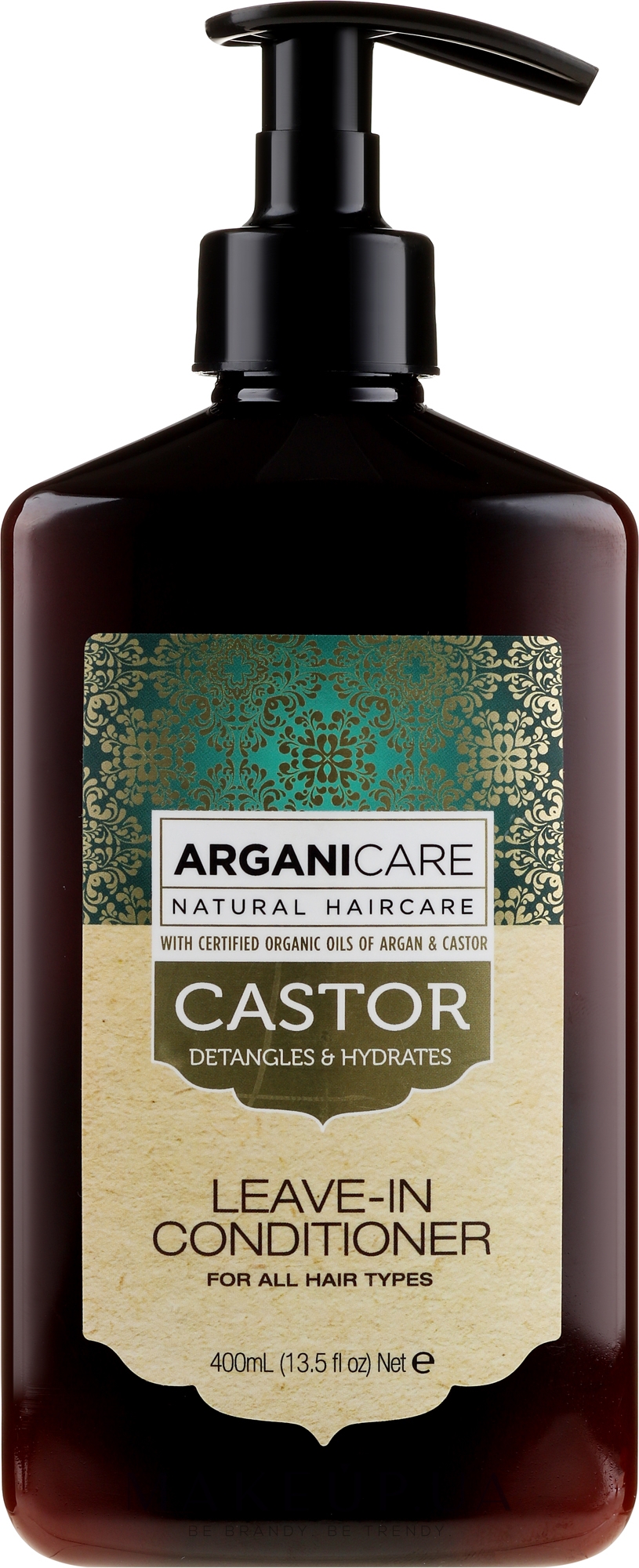 Несмываемый кондиционер для роста волос - Arganicare Castor Oil Leave-in Conditioner — фото 400ml
