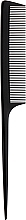 Гребень для волос карбоновый с хвостом, 21.5 см, черный - Janeke 820 Carbon Comb Antistatic — фото N1