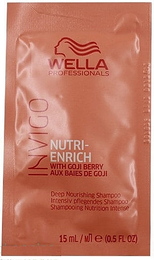 Шампунь с ягодами годжи, питательный - Wella Professionals Invigo Nutri-Enrich Deep Nourishing Shampoo (пробник) — фото N1