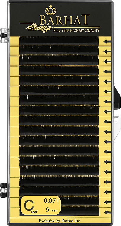 Накладные ресницы C 0,07 мм (9 мм), 20 линий - Barhat Lashes — фото N1