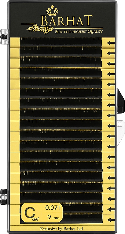 Накладні вії C 0,07 мм (9 мм), 20 ліній - Barhat Lashes — фото N1
