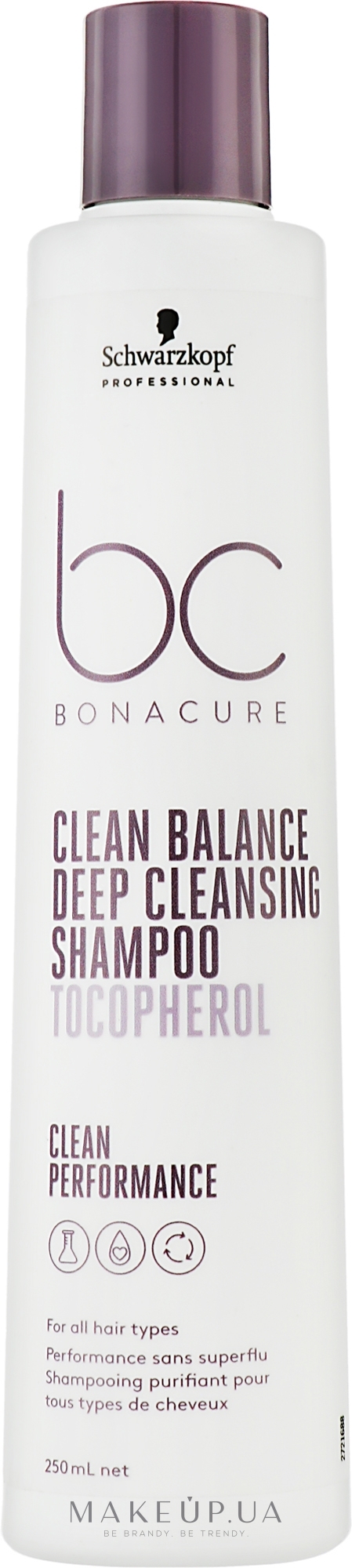 Шампунь для волос - Schwarzkopf Professional Bonacure Clean Balance Deep Cleansing Shampoo — фото 250ml