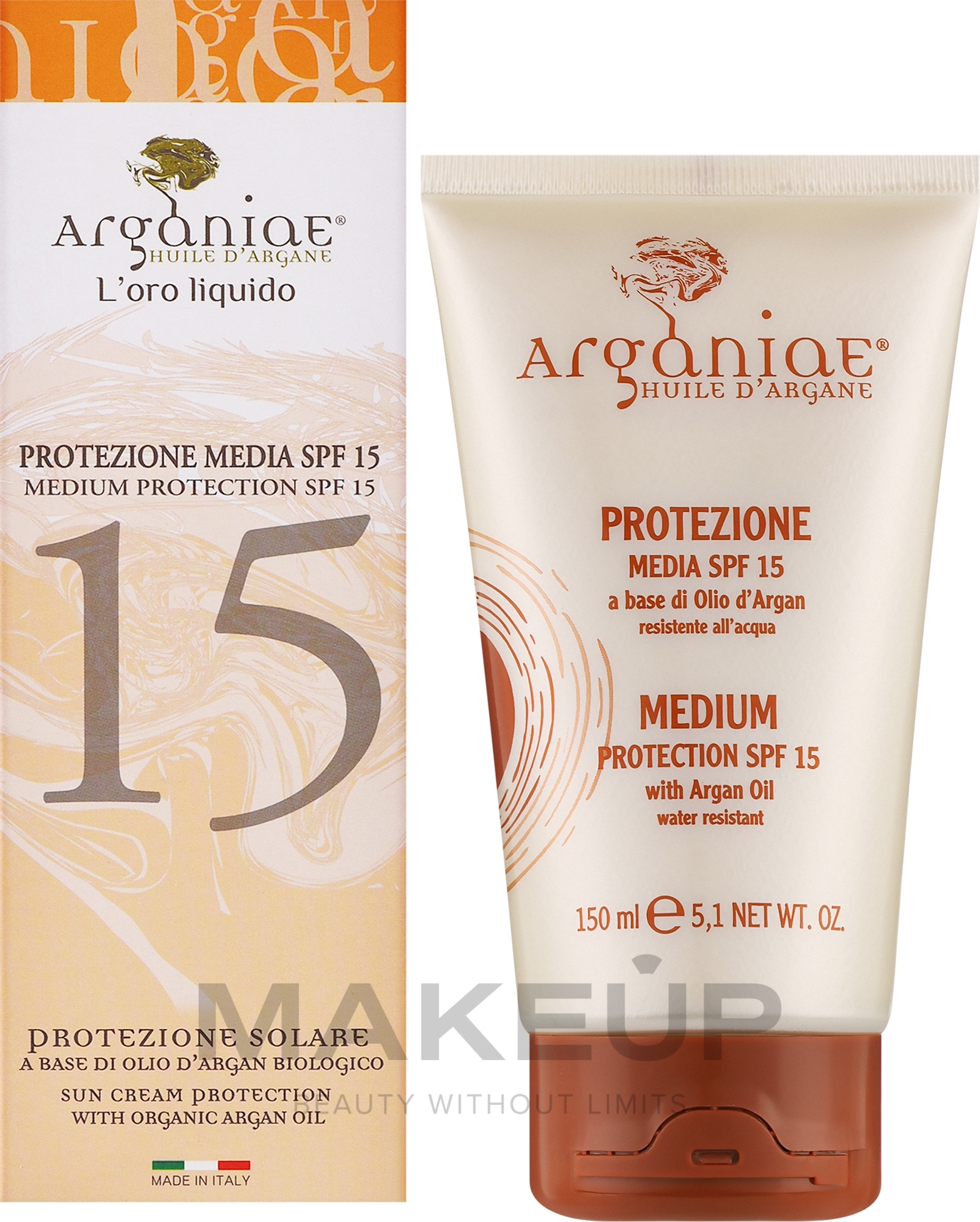 Солнцезащитный крем с аргановым маслом - Arganiae i Solari SPF 15 — фото 150ml