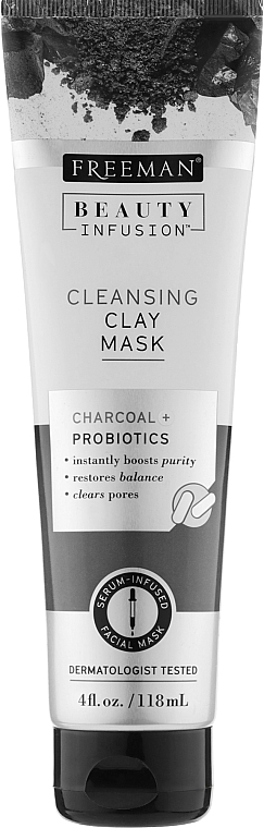 Глиняна маска для обличчя "Вугілля та пробіотики" - Freeman Beauty Infusion Cleansing Clay Mask — фото N1