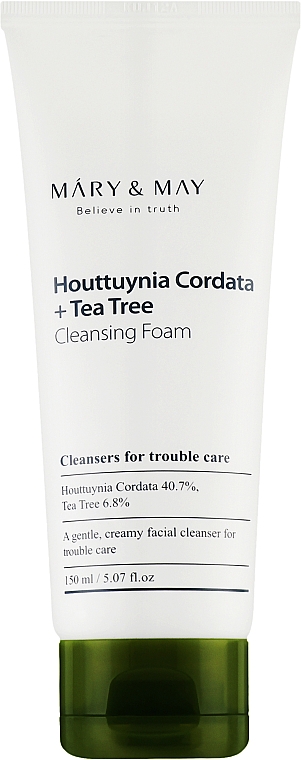 Очищающая пенка для проблемной кожи - Mary & May Houttuynia Cordata+Tea Tree Cleansing Foam — фото N1