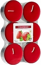 Парфумерія, косметика Набір чайних свічок "Полуниця" - Bispol Strawberry Maxi Scented Candles