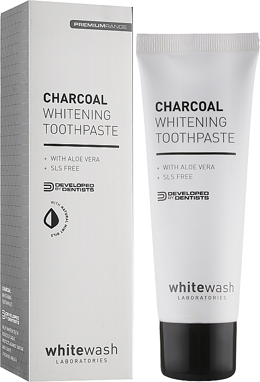 Зубна паста відбілювальна з активованим деревним вугіллям - WhiteWash Laboratories Charcoal Whiteninng Toothpaste — фото N2