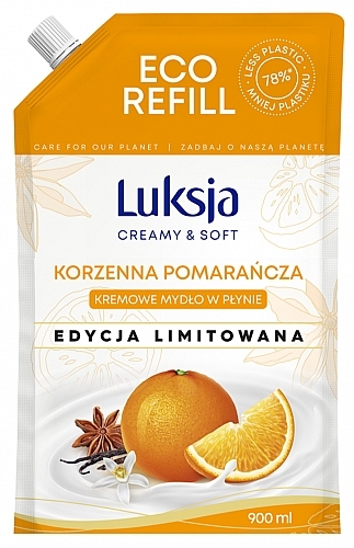 Жидкое крем-мыло "Пряный апельсин" - Luksja Creamy & Soft Spicy Orange Eco Refill (сменный блок) — фото N1