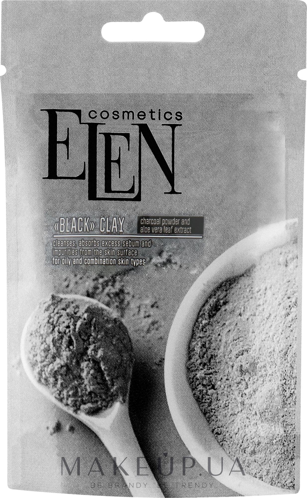 Глина чорна з активованим вугіллям і екстрактом алое вера - Elen Cosmetics — фото 40g
