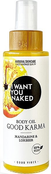 Масло для тела "Mandarin & Bay" - I Want You Naked Good Karma Body Oil — фото N1