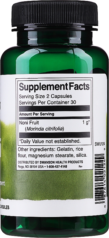 Травяная добавка "Нони" - Swanson Noni 500 mg — фото N3