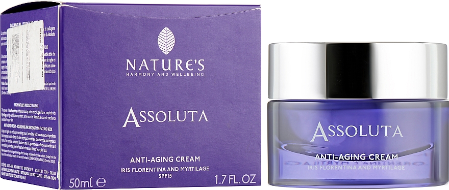 Крем антивіковий для обличчя - Nature's Assoluta Anti-Aging Cream SPF 15