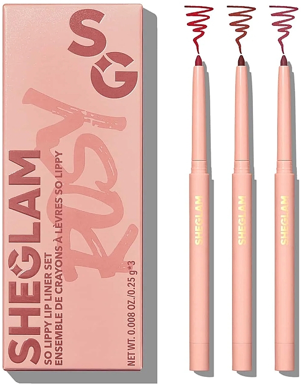 Набір олівців для губ - Sheglam So Lippy Lip Liner Set Rose Garden (lip/liner/3x0.25) — фото N1
