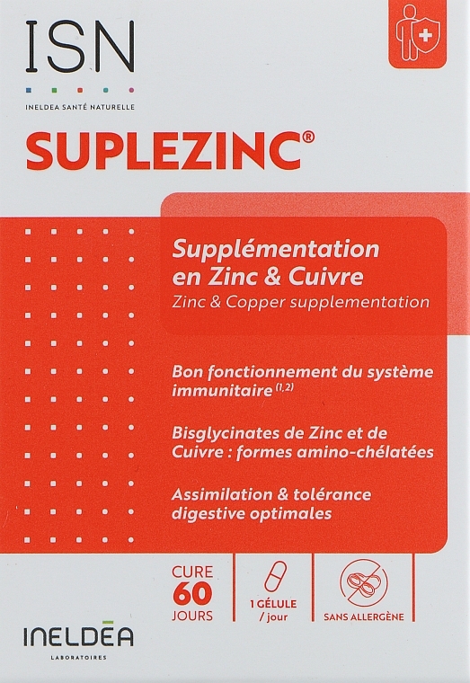 Комплекс "SULPEZINC" аминохелатный цинк и медь для иммунитета и кожи - Ineldea Sante Naturelle — фото N1